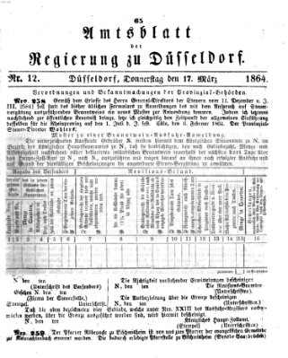 Amtsblatt für den Regierungsbezirk Düsseldorf Donnerstag 17. März 1864