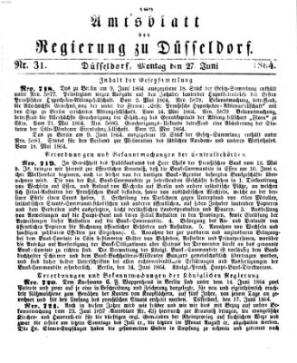 Amtsblatt für den Regierungsbezirk Düsseldorf Montag 27. Juni 1864