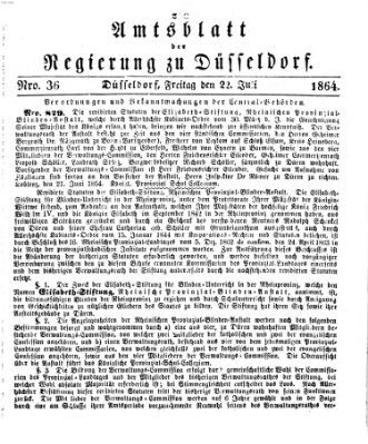 Amtsblatt für den Regierungsbezirk Düsseldorf Freitag 22. Juli 1864