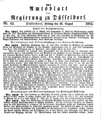 Amtsblatt für den Regierungsbezirk Düsseldorf Freitag 26. August 1864