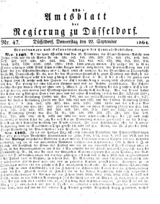 Amtsblatt für den Regierungsbezirk Düsseldorf Donnerstag 22. September 1864