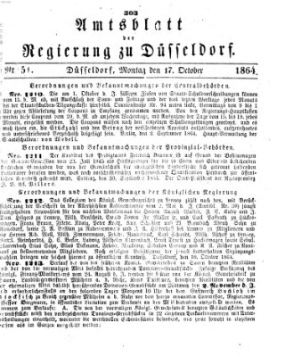 Amtsblatt für den Regierungsbezirk Düsseldorf Montag 17. Oktober 1864