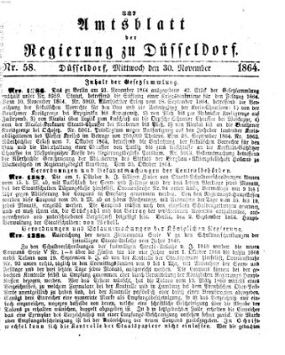 Amtsblatt für den Regierungsbezirk Düsseldorf Mittwoch 30. November 1864
