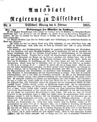 Amtsblatt für den Regierungsbezirk Düsseldorf Montag 6. Februar 1865