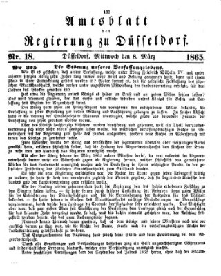 Amtsblatt für den Regierungsbezirk Düsseldorf Mittwoch 8. März 1865