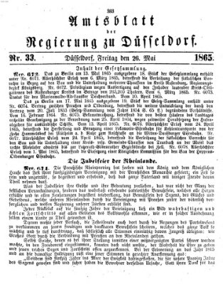 Amtsblatt für den Regierungsbezirk Düsseldorf Freitag 26. Mai 1865