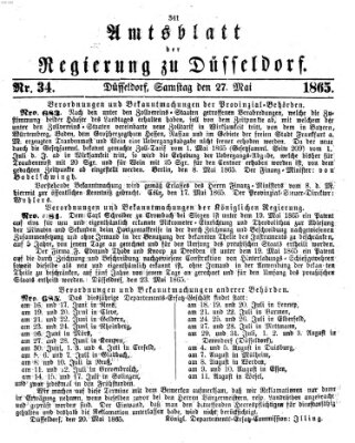 Amtsblatt für den Regierungsbezirk Düsseldorf Samstag 27. Mai 1865