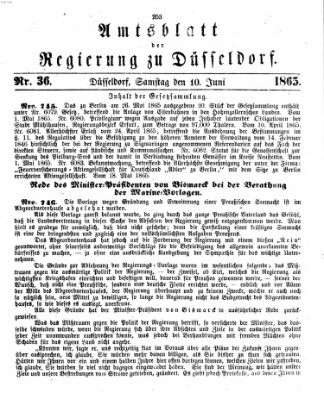 Amtsblatt für den Regierungsbezirk Düsseldorf Samstag 10. Juni 1865