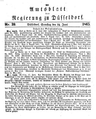 Amtsblatt für den Regierungsbezirk Düsseldorf Samstag 24. Juni 1865