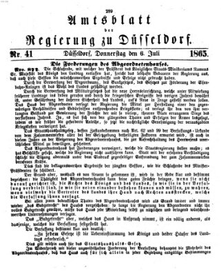 Amtsblatt für den Regierungsbezirk Düsseldorf Donnerstag 6. Juli 1865