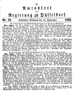 Amtsblatt für den Regierungsbezirk Düsseldorf Mittwoch 13. September 1865