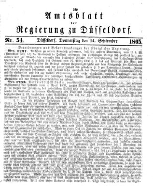 Amtsblatt für den Regierungsbezirk Düsseldorf Donnerstag 14. September 1865