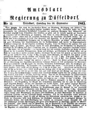 Amtsblatt für den Regierungsbezirk Düsseldorf Samstag 16. September 1865