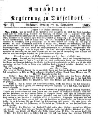 Amtsblatt für den Regierungsbezirk Düsseldorf Montag 25. September 1865