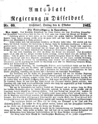 Amtsblatt für den Regierungsbezirk Düsseldorf Freitag 6. Oktober 1865