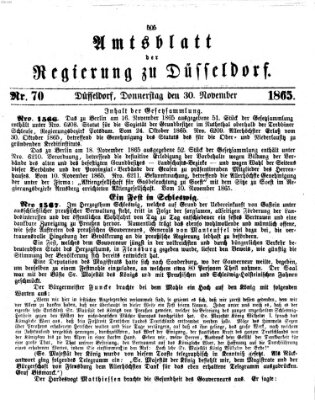 Amtsblatt für den Regierungsbezirk Düsseldorf Donnerstag 30. November 1865