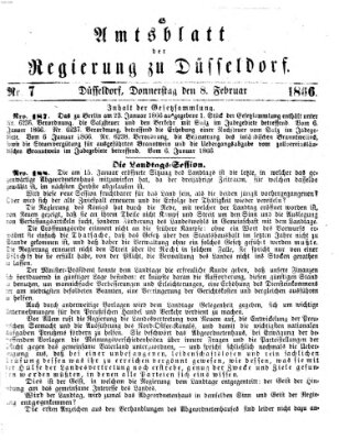 Amtsblatt für den Regierungsbezirk Düsseldorf Donnerstag 8. Februar 1866