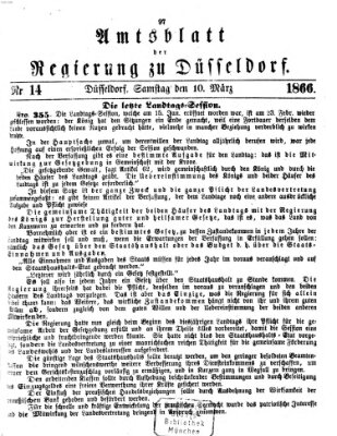 Amtsblatt für den Regierungsbezirk Düsseldorf Samstag 10. März 1866