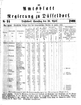 Amtsblatt für den Regierungsbezirk Düsseldorf Samstag 28. April 1866