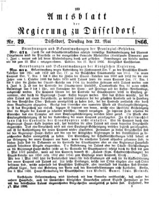 Amtsblatt für den Regierungsbezirk Düsseldorf Dienstag 22. Mai 1866