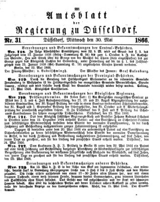 Amtsblatt für den Regierungsbezirk Düsseldorf Mittwoch 30. Mai 1866