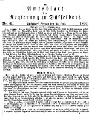 Amtsblatt für den Regierungsbezirk Düsseldorf Freitag 20. Juli 1866