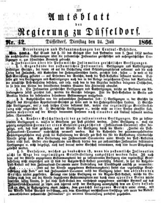 Amtsblatt für den Regierungsbezirk Düsseldorf Dienstag 24. Juli 1866