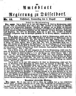 Amtsblatt für den Regierungsbezirk Düsseldorf Donnerstag 2. August 1866