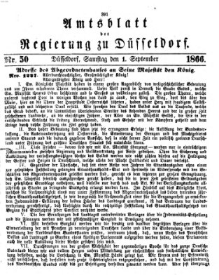 Amtsblatt für den Regierungsbezirk Düsseldorf Samstag 1. September 1866