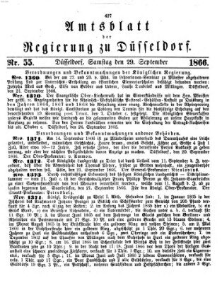 Amtsblatt für den Regierungsbezirk Düsseldorf Samstag 29. September 1866