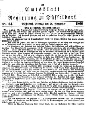 Amtsblatt für den Regierungsbezirk Düsseldorf Montag 26. November 1866