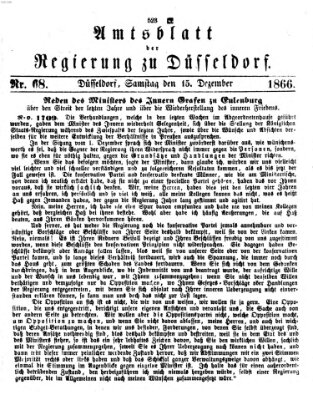 Amtsblatt für den Regierungsbezirk Düsseldorf Samstag 15. Dezember 1866