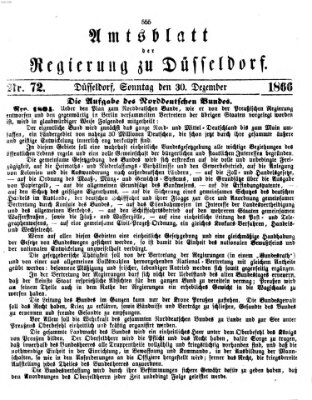 Amtsblatt für den Regierungsbezirk Düsseldorf Sonntag 30. Dezember 1866