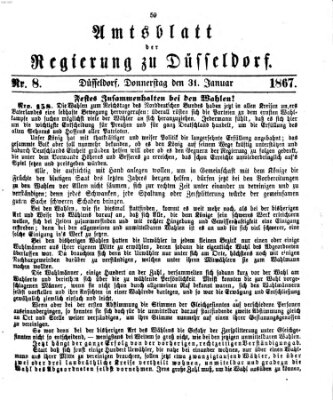 Amtsblatt für den Regierungsbezirk Düsseldorf Donnerstag 31. Januar 1867