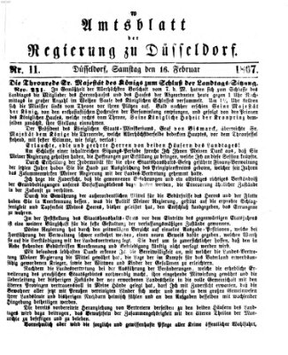 Amtsblatt für den Regierungsbezirk Düsseldorf Samstag 16. Februar 1867