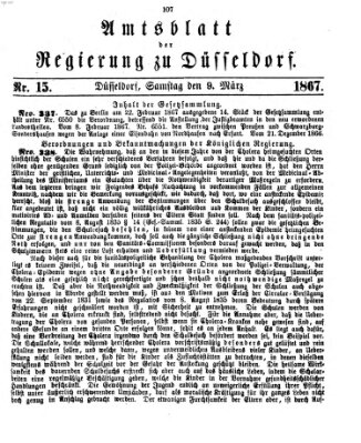 Amtsblatt für den Regierungsbezirk Düsseldorf Samstag 9. März 1867