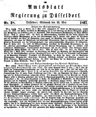 Amtsblatt für den Regierungsbezirk Düsseldorf Mittwoch 22. Mai 1867