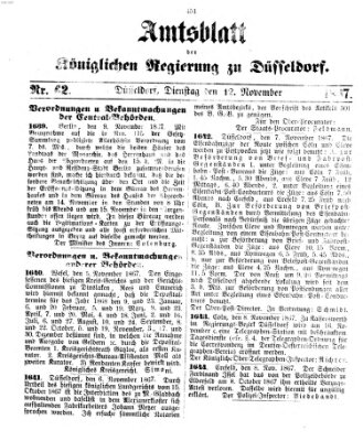 Amtsblatt für den Regierungsbezirk Düsseldorf Dienstag 12. November 1867