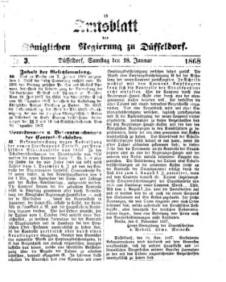 Amtsblatt für den Regierungsbezirk Düsseldorf Samstag 18. Januar 1868