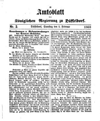 Amtsblatt für den Regierungsbezirk Düsseldorf Samstag 1. Februar 1868