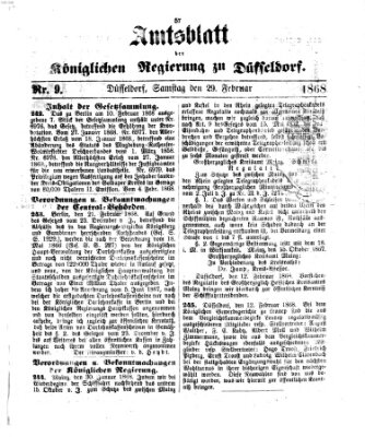 Amtsblatt für den Regierungsbezirk Düsseldorf Samstag 29. Februar 1868