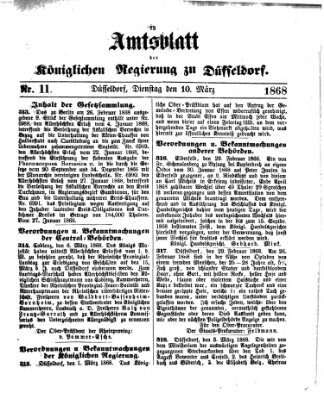 Amtsblatt für den Regierungsbezirk Düsseldorf Dienstag 10. März 1868