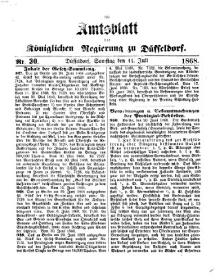 Amtsblatt für den Regierungsbezirk Düsseldorf Samstag 11. Juli 1868