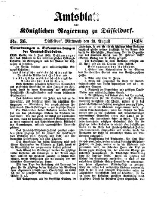 Amtsblatt für den Regierungsbezirk Düsseldorf Mittwoch 19. August 1868