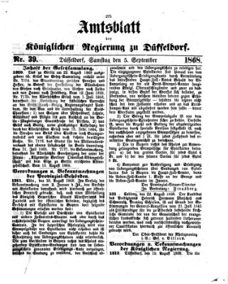 Amtsblatt für den Regierungsbezirk Düsseldorf Samstag 5. September 1868