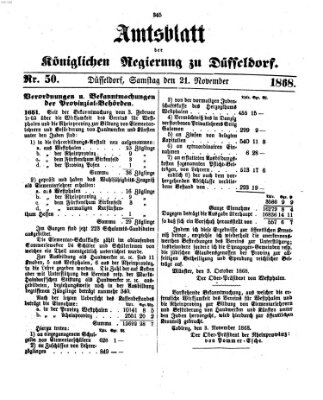 Amtsblatt für den Regierungsbezirk Düsseldorf Samstag 21. November 1868