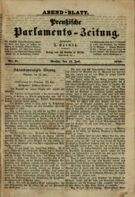 Preußische Parlaments-Zeitung Mittwoch 12. Juli 1848