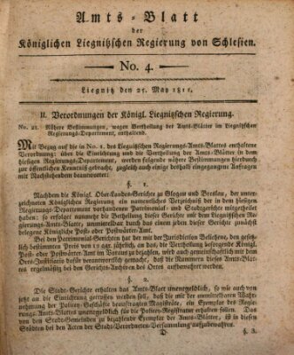 Amts-Blatt der Preußischen Regierung zu Liegnitz Samstag 25. Mai 1811