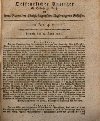 Amts-Blatt der Preußischen Regierung zu Liegnitz Samstag 22. Juni 1811