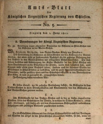 Amts-Blatt der Preußischen Regierung zu Liegnitz Samstag 1. Juni 1811